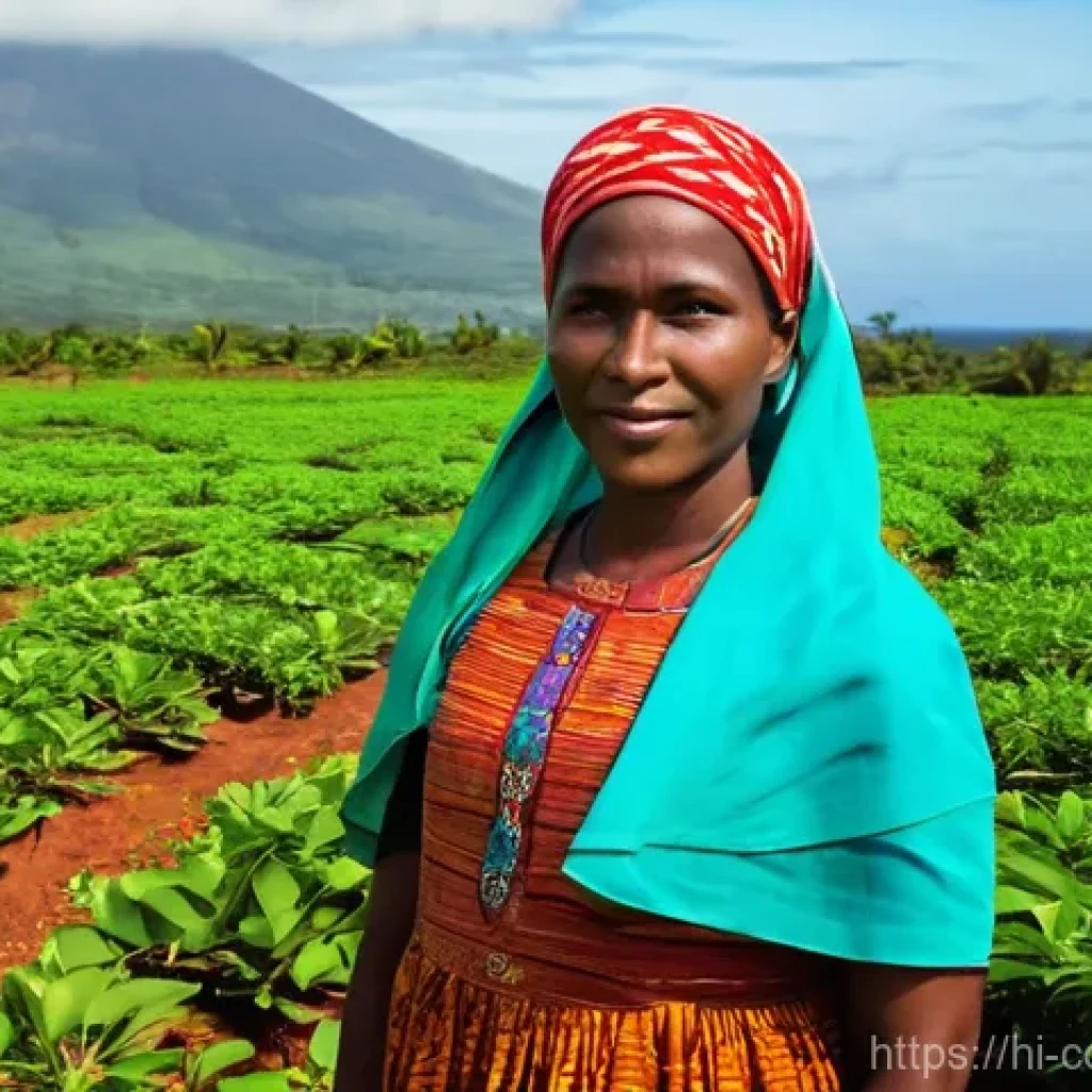 코모로 농업 경제와 클로브 산업 - **Prompt 1: The Heart of Comorian Clove Farming**
"A stunning, realistic photograph of a dignifi...