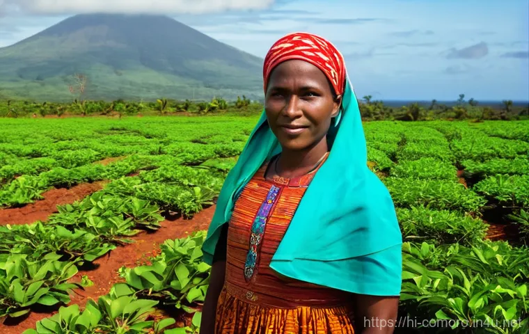 코모로 농업 경제와 클로브 산업 - **Prompt 1: The Heart of Comorian Clove Farming**
"A stunning, realistic photograph of a dignifi...