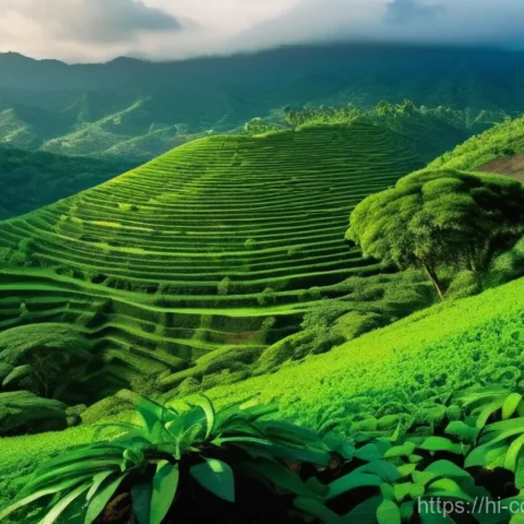 코모로 클로브 수출 역사 - **Historical & Natural Beauty of Comorian Clove Cultivation:**
"A panoramic view of the lush, vo...